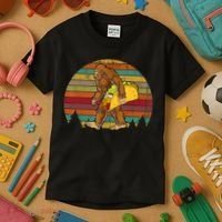 Bigfoot Carrying Taco Funny Cinco De Mayo Boy Men Sasquatch Kids T-Shirt thumb 3