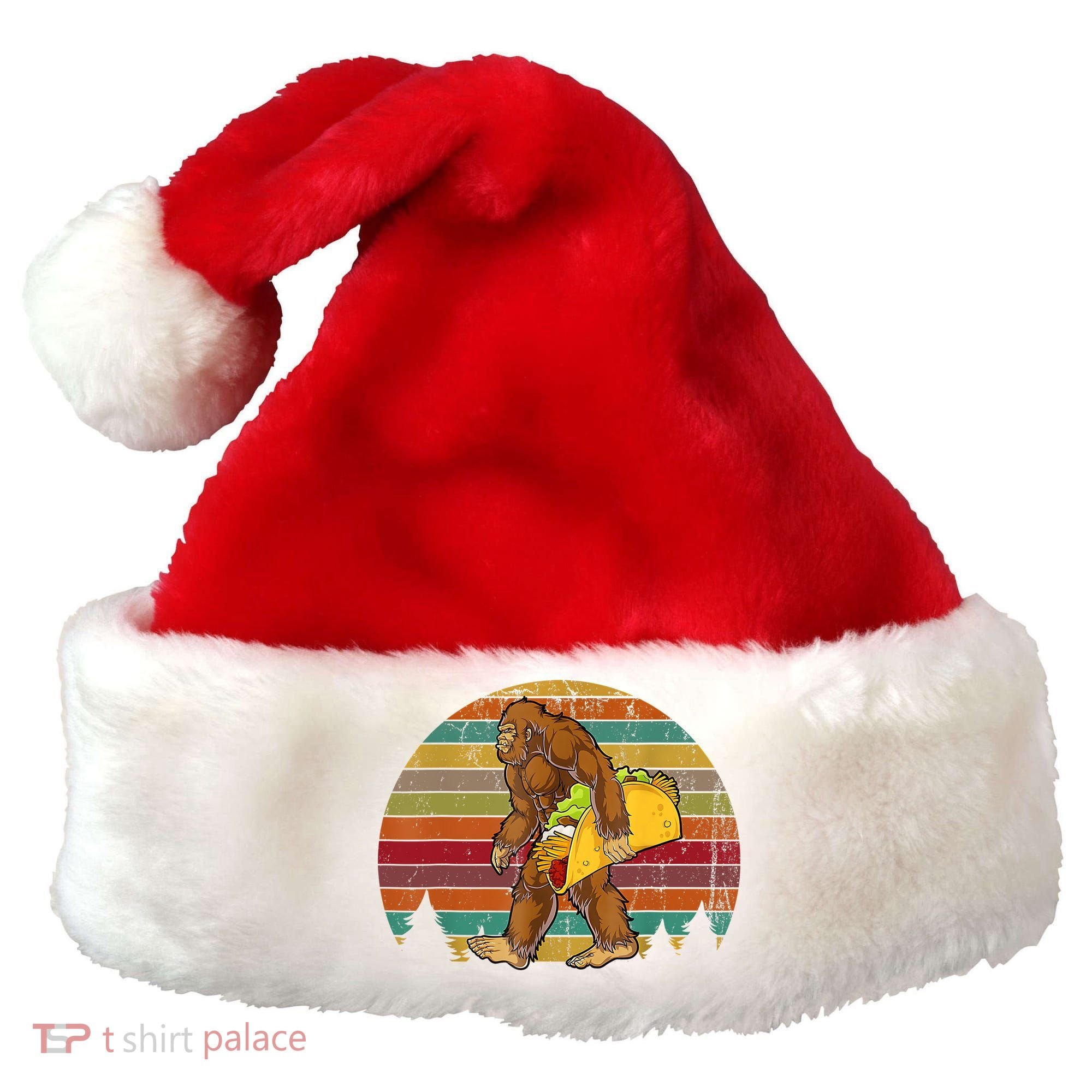 Bigfoot Carrying Taco Funny Cinco De Mayo Boy Men Sasquatch Santa Hat