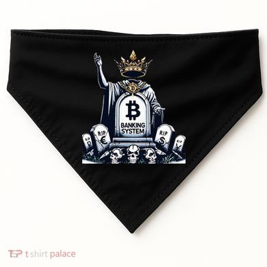 Bitcoin Crypto the new king Funny Vintage Banking System  USA-Made Doggie Bandana