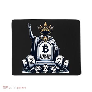 Bitcoin Crypto the new king Funny Vintage Banking System  Mousepad