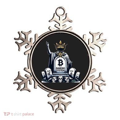 Bitcoin Crypto the new king Funny Vintage Banking System  Ornament