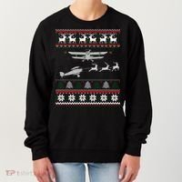 Best Christmas Thanksgiving Gift Pilots Aviation Ugly Women's Sweatshirt thumb 0