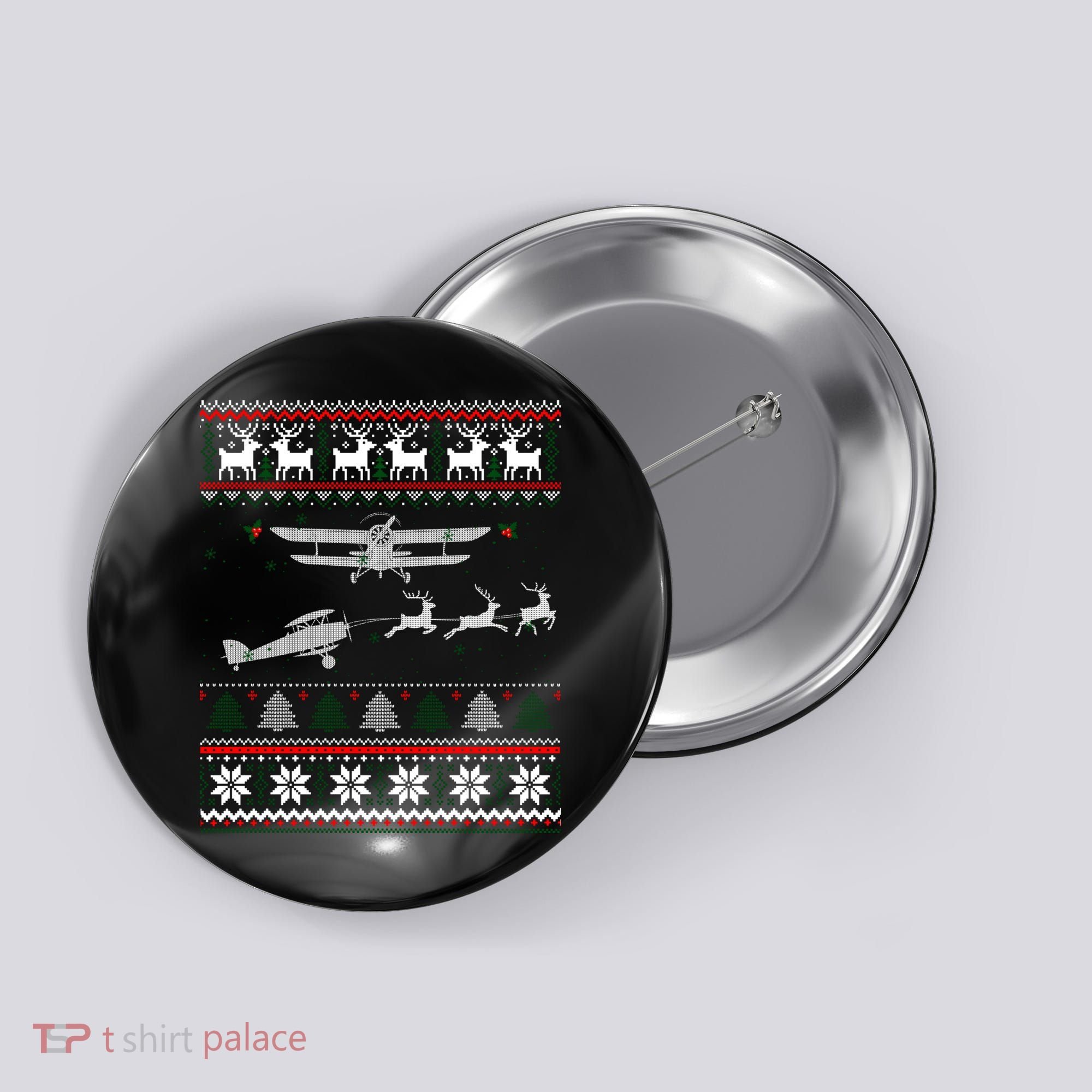Best Christmas Thanksgiving Gift Pilots Aviation Ugly Button