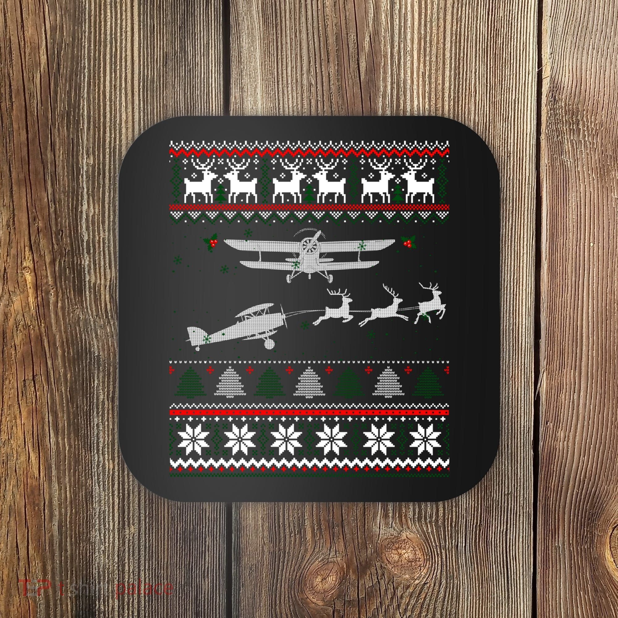 Best Christmas Thanksgiving Gift Pilots Aviation Ugly Coaster