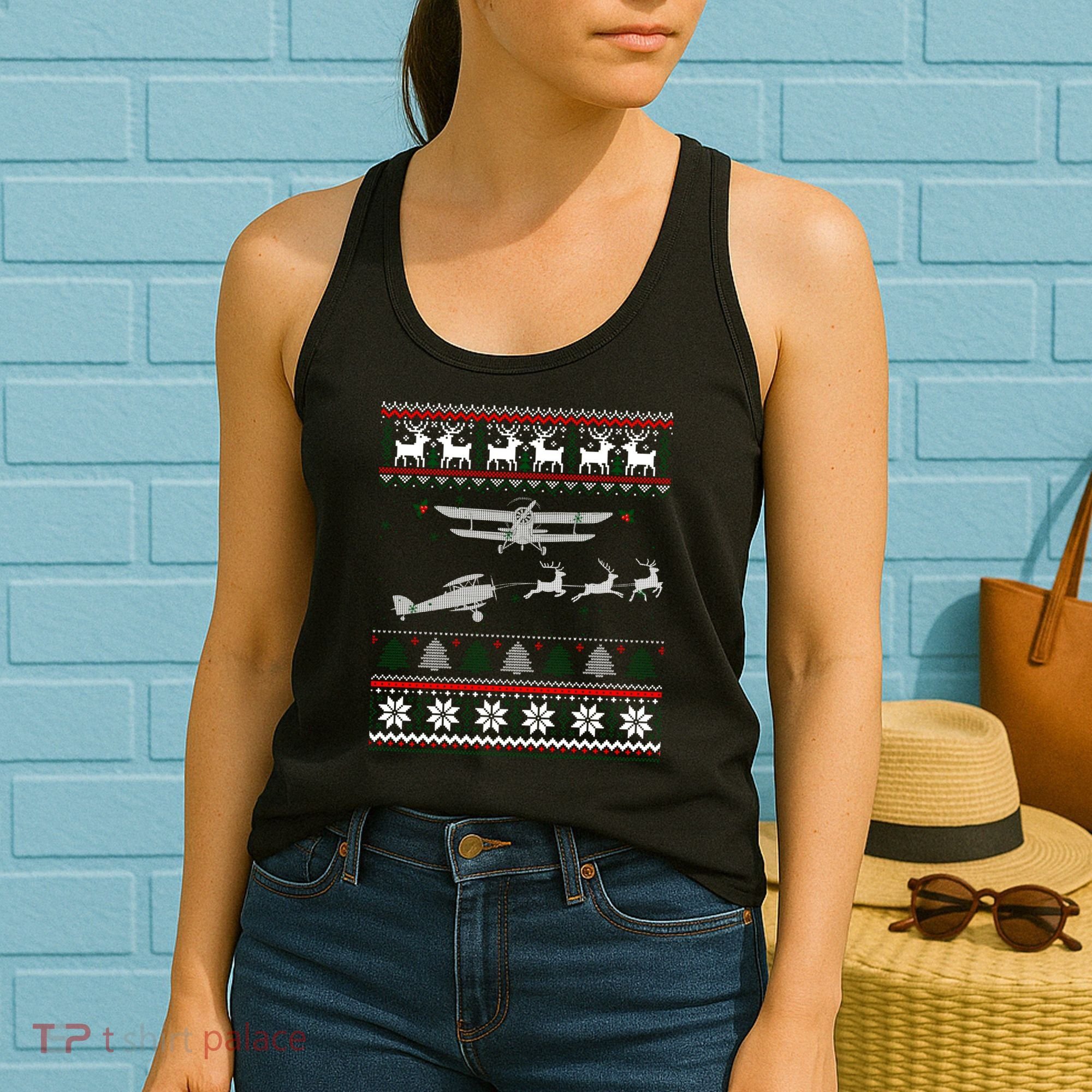 Best Christmas Thanksgiving Gift Pilots Aviation Ugly Women's Tank Top