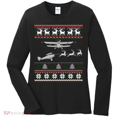 Best Christmas Thanksgiving Gift Pilots Aviation Ugly Women's Long Sleeve Shirt
