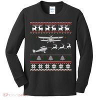 Best Christmas Thanksgiving Gift Pilots Aviation Ugly Kids Long Sleeve Shirt thumb 0