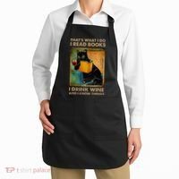 Black Cat That’s What I Do I Read Books I Drink Wine And Apron thumb 2