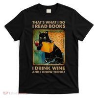 Black Cat That’s What I Do I Read Books I Drink Wine And T-Shirt thumb 0