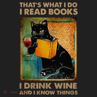 Black Cat That’s What I Do I Read Books I Drink Wine And Beanie thumb 2