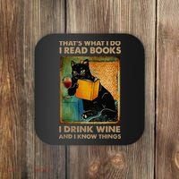 Black Cat That’s What I Do I Read Books I Drink Wine And Coaster thumb 0