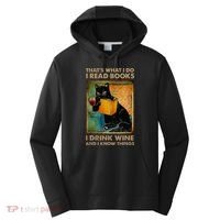 Black Cat That’s What I Do I Read Books I Drink Wine And Performance Fleece Hoodie thumb 0
