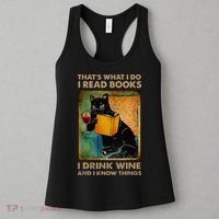 Black Cat That’s What I Do I Read Books I Drink Wine And Women's Tank Top thumb 3