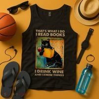Black Cat That’s What I Do I Read Books I Drink Wine And Tank Top thumb 4