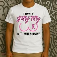 Breast Cancer Tees I Have A Shitty Titty But I Will Survive T-Shirt thumb 3