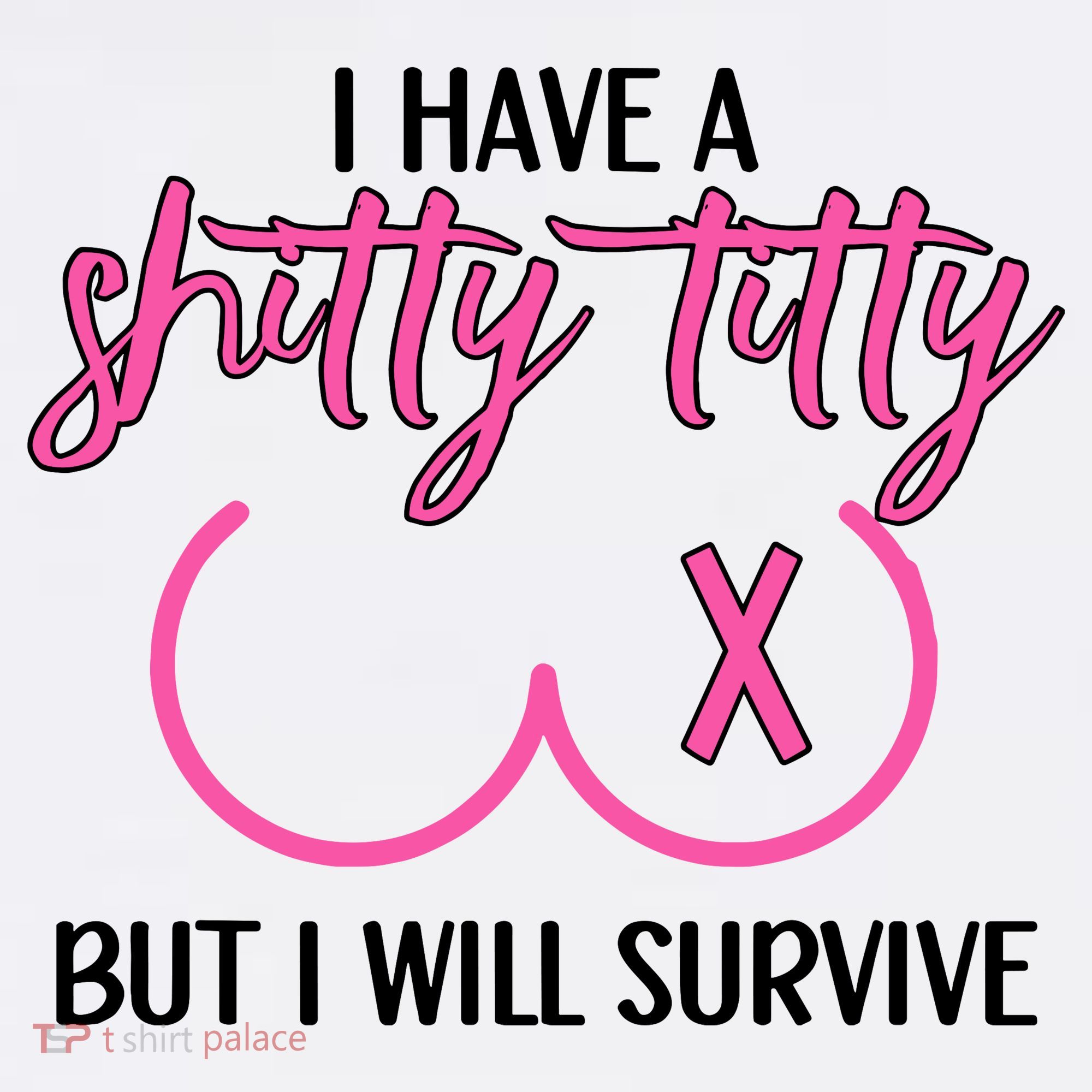 Breast Cancer Tees I Have A Shitty Titty But I Will Survive Women's Hoodie
