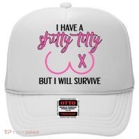 Breast Cancer Tees I Have A Shitty Titty But I Will Survive Hat thumb 0