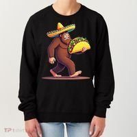 Bigfoot Carrying Taco Funny Cinco De Mayo Sombrero Women's Sweatshirt thumb 0