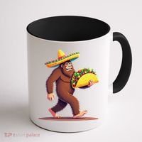 Bigfoot Carrying Taco Funny Cinco De Mayo Sombrero Coffee Mug thumb 1