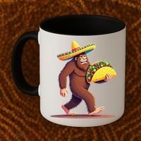 Bigfoot Carrying Taco Funny Cinco De Mayo Sombrero Coffee Mug thumb 2