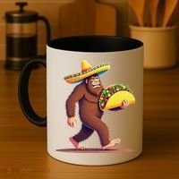 Bigfoot Carrying Taco Funny Cinco De Mayo Sombrero Coffee Mug thumb 4