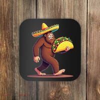 Bigfoot Carrying Taco Funny Cinco De Mayo Sombrero Coaster thumb 0
