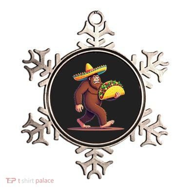 Bigfoot Carrying Taco Funny Cinco De Mayo Sombrero Ornament