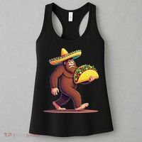 Bigfoot Carrying Taco Funny Cinco De Mayo Sombrero Women's Tank Top thumb 3