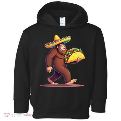 Bigfoot Carrying Taco Funny Cinco De Mayo Sombrero Toddler Hoodie