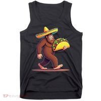 Bigfoot Carrying Taco Funny Cinco De Mayo Sombrero Tank Top thumb 0