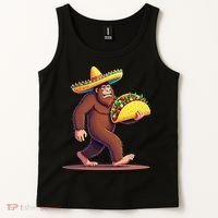 Bigfoot Carrying Taco Funny Cinco De Mayo Sombrero Tank Top thumb 2