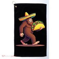 Bigfoot Carrying Taco Funny Cinco De Mayo Sombrero Golf Towel thumb 0