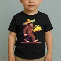 Bigfoot Carrying Taco Funny Cinco De Mayo Sombrero Toddler T-Shirt thumb 2