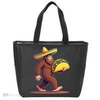 Bigfoot Carrying Taco Funny Cinco De Mayo Sombrero Tote Bag thumb 0