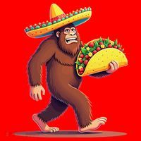 Bigfoot Carrying Taco Funny Cinco De Mayo Sombrero Santa Hat thumb 1