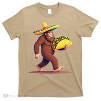 Bigfoot Carrying Taco Funny Cinco De Mayo Sombrero T-Shirt thumb 0