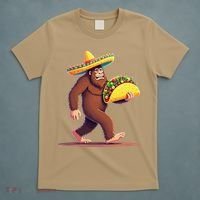 Bigfoot Carrying Taco Funny Cinco De Mayo Sombrero T-Shirt thumb 5