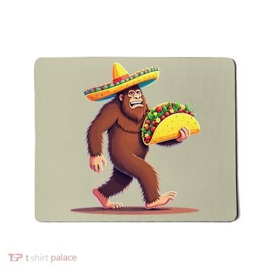 Bigfoot Carrying Taco Funny Cinco De Mayo Sombrero Mousepad