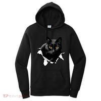 Black Cat Torn Cloth Gifts For Cat Lover Cat Dad Cat Mom Women's Hoodie thumb 0