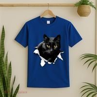 Black Cat Torn Cloth Gifts For Cat Lover Cat Dad Cat Mom T-Shirt thumb 2