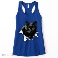 Black Cat Torn Cloth Gifts For Cat Lover Cat Dad Cat Mom Women's Tank Top thumb 0