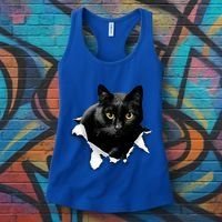 Black Cat Torn Cloth Gifts For Cat Lover Cat Dad Cat Mom Women's Tank Top thumb 3