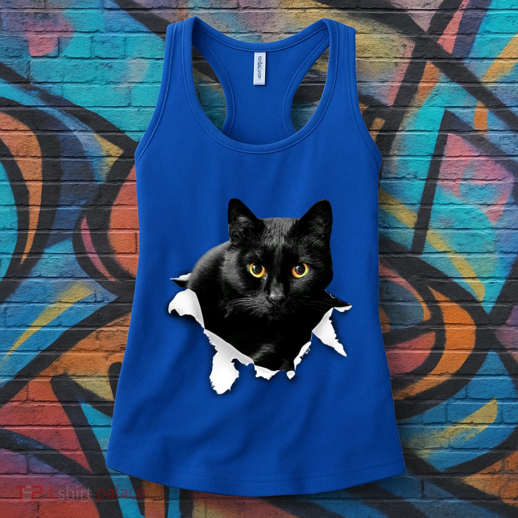 Black Cat Torn Cloth Gifts For Cat Lover Cat Dad Cat Mom Women's Tank Top