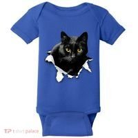 Black Cat Torn Cloth Gifts For Cat Lover Cat Dad Cat Mom Baby Bodysuit thumb 0
