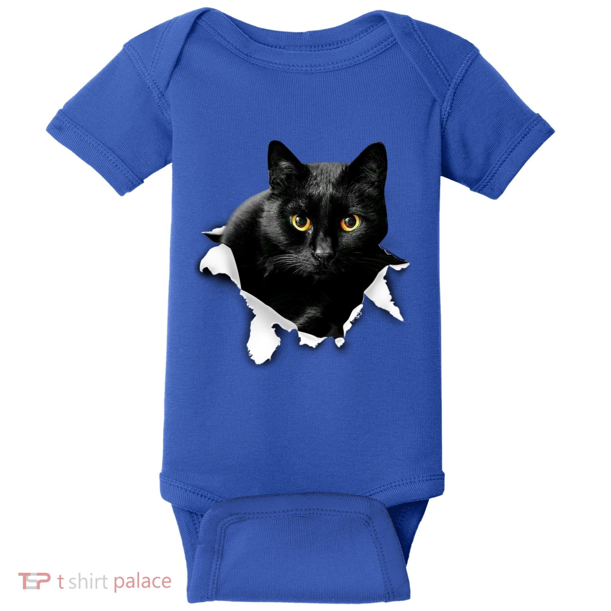 Black Cat Torn Cloth Gifts For Cat Lover Cat Dad Cat Mom Baby Bodysuit