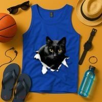 Black Cat Torn Cloth Gifts For Cat Lover Cat Dad Cat Mom Tank Top thumb 4