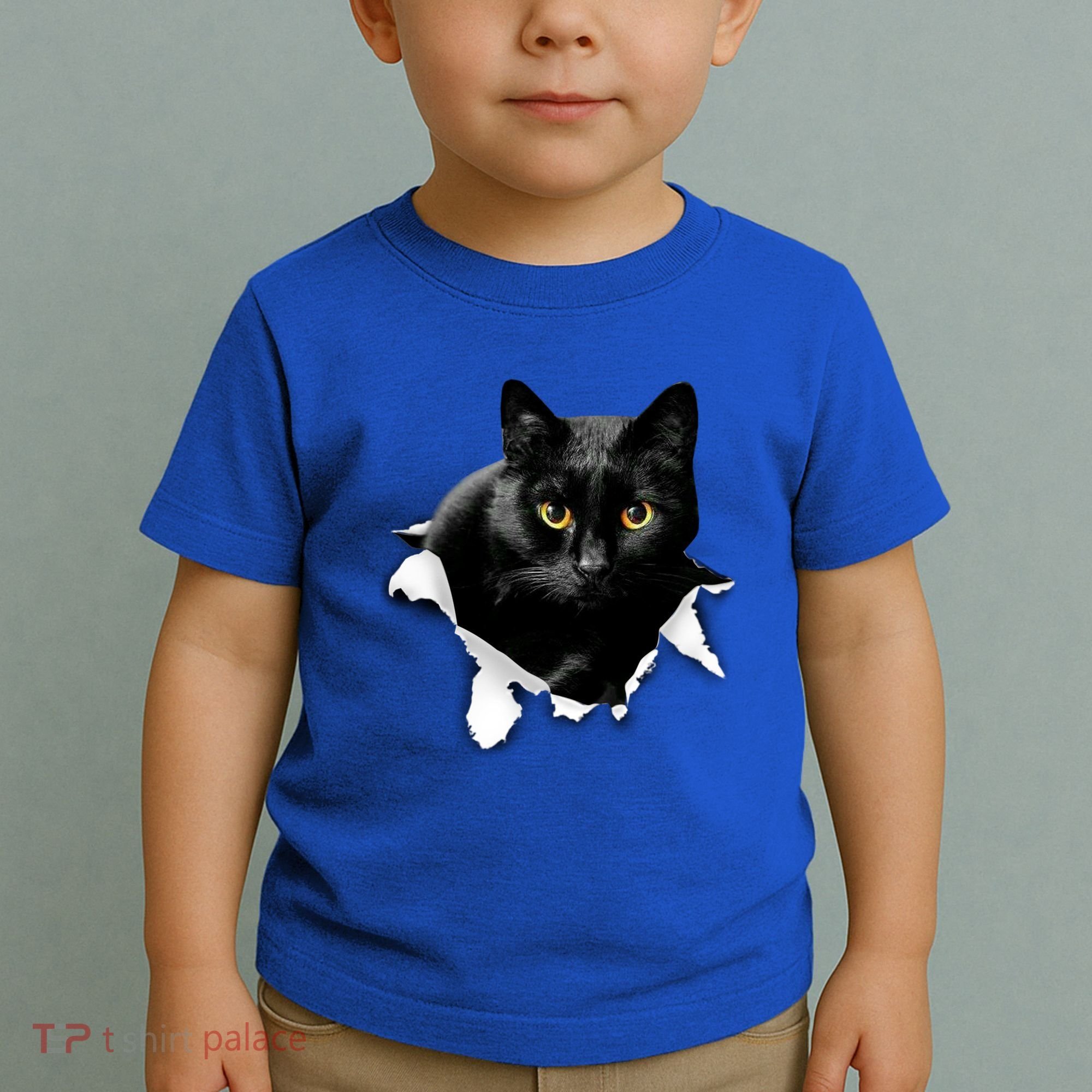 Black Cat Torn Cloth Gifts For Cat Lover Cat Dad Cat Mom Toddler T-Shirt