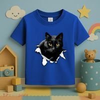 Black Cat Torn Cloth Gifts For Cat Lover Cat Dad Cat Mom Toddler T-Shirt thumb 3