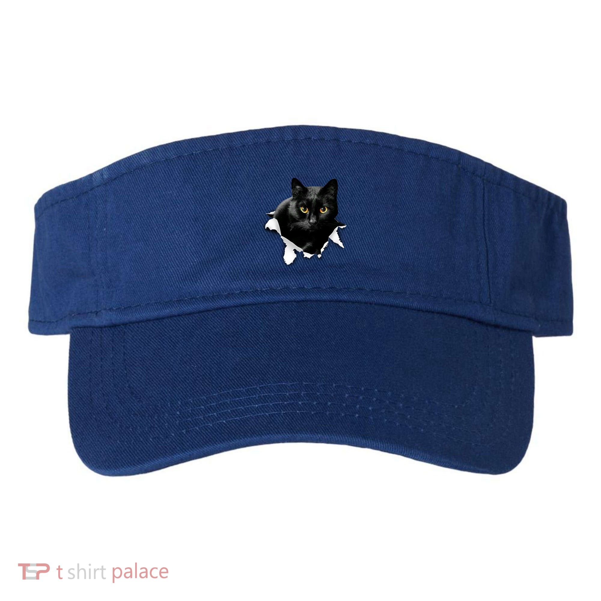 Black Cat Torn Cloth Gifts For Cat Lover Cat Dad Cat Mom Visor