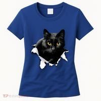 Black Cat Torn Cloth Gifts For Cat Lover Cat Dad Cat Mom Women's T-Shirt thumb 0